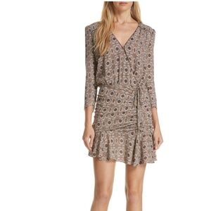 VERONICA BEARD NWT Alamo Medallion Print Silk Ruffle Mini Dress 4